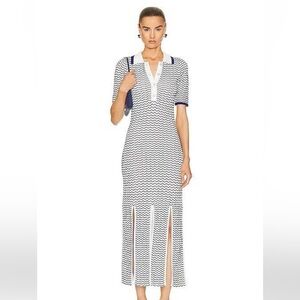 Net-A-Porter Blue and White Knit Dress